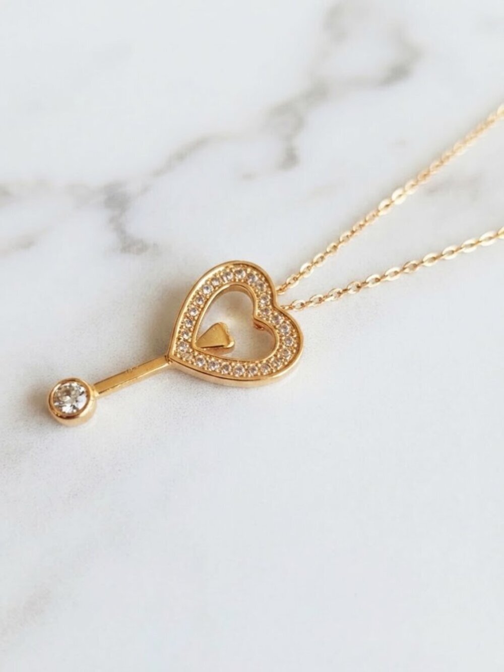 Elegant Heart Drop Necklace